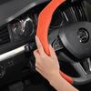 Suitable for Skoda Premium Suede Snap-On Steering Wheel Cover, Non-Slip and Durable, Round and D-Shaped Steering Wheel Available for Octavia 