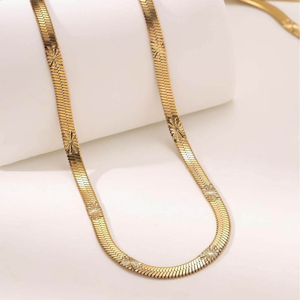 Simple Twist Chain Blade Chain Bead Chain Titanium Steel Basic Plain Chain Jewelry Stainless Steel Necklace