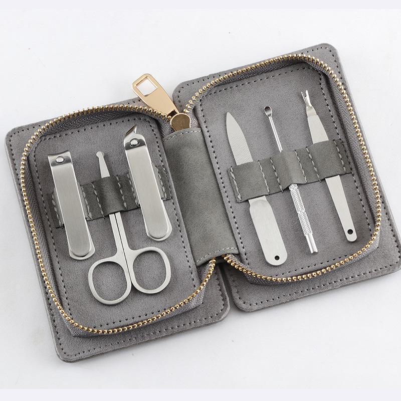 Stainless Steel Nail Clippers Set - 9-Piece Manicure Tools with Zipper Bag