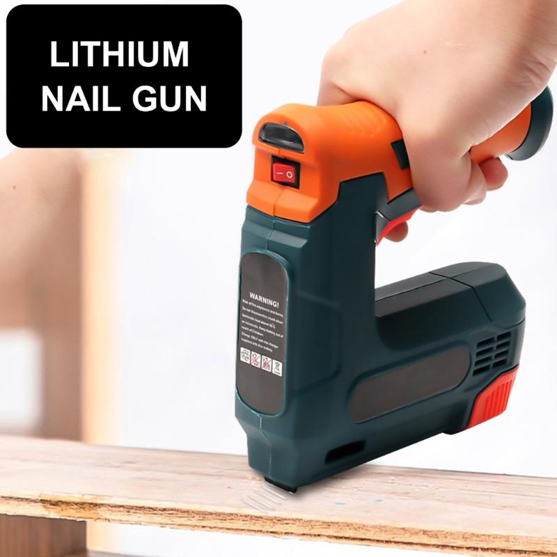 Professional Electric Stapler Lithium Cordless Nail Guns Staple Guns Nailer Furniture Tool Wood Frame Stapler