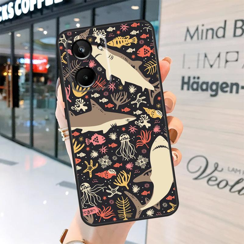 Ocean Shark Tooth Fish Case For Realme 15 13 12 10 11 14 Pro Plus GT6 GT7 C15 C35 C53 C55 C61 C63 C65 C67 C71 C75