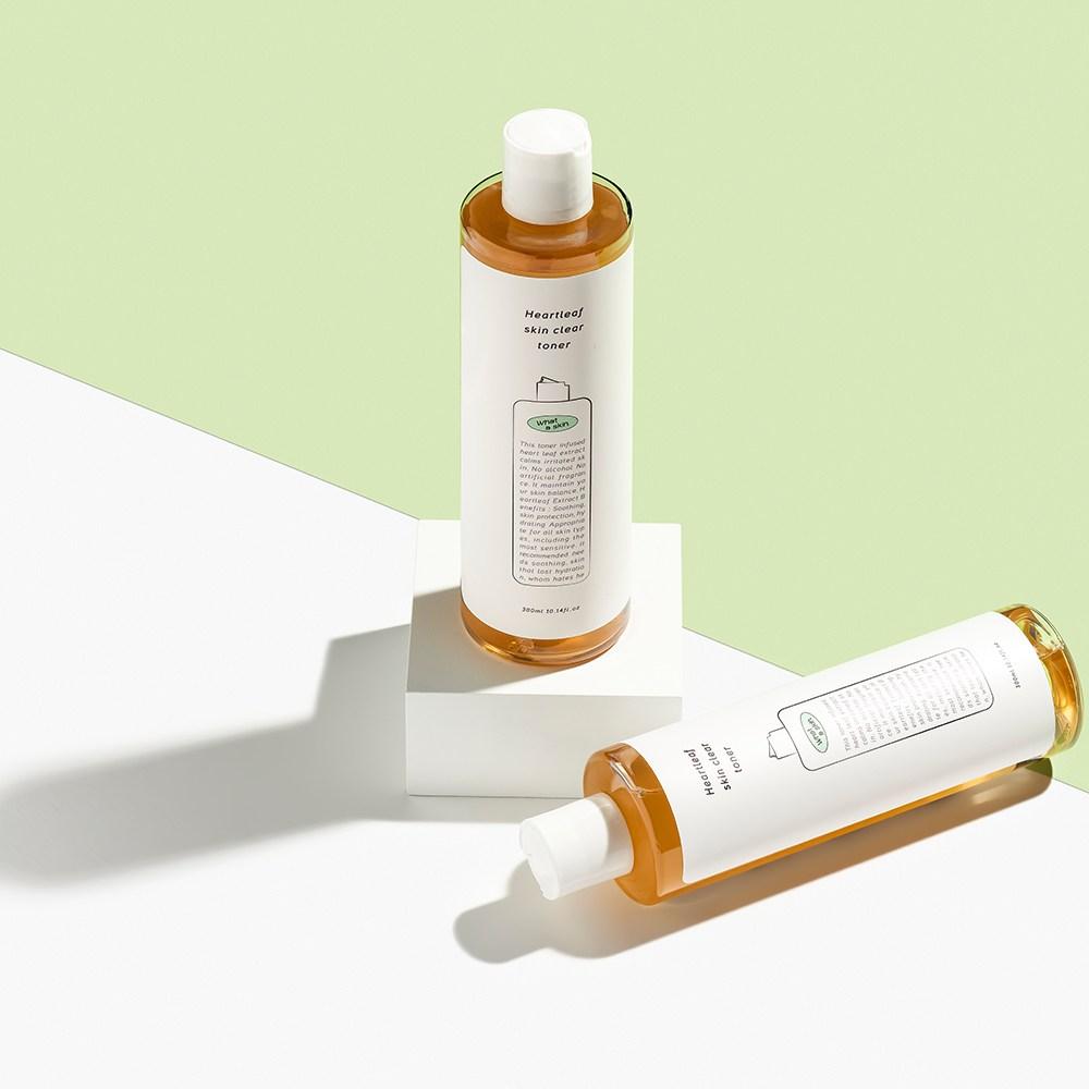 Waderskin Heartleaf Skin Clear Toner 300ml + Breeze Essence Fluid Lotion 210ml Set, 1 Set
