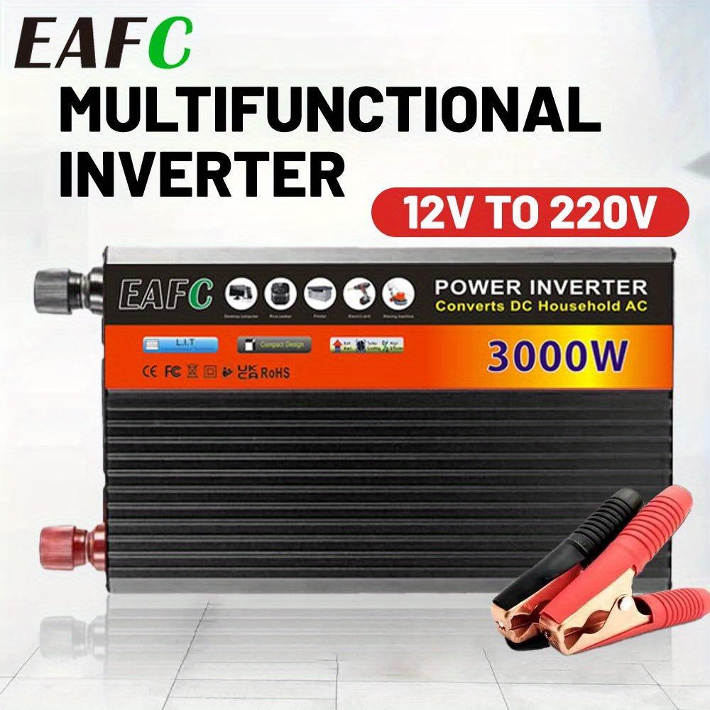 EAFC Neues Upgrade Hochleistungs-Wechselrichter 3000W Spitzenleistung 12V DC auf 220V-240V AC Konverter, mit eingebautem 5V/ 2.1A USB
