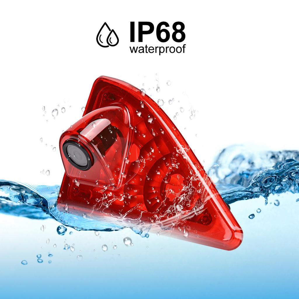 12V IP68 HD Monitor Rear View Reversing Brake Light Camera Fit for Master 10?16