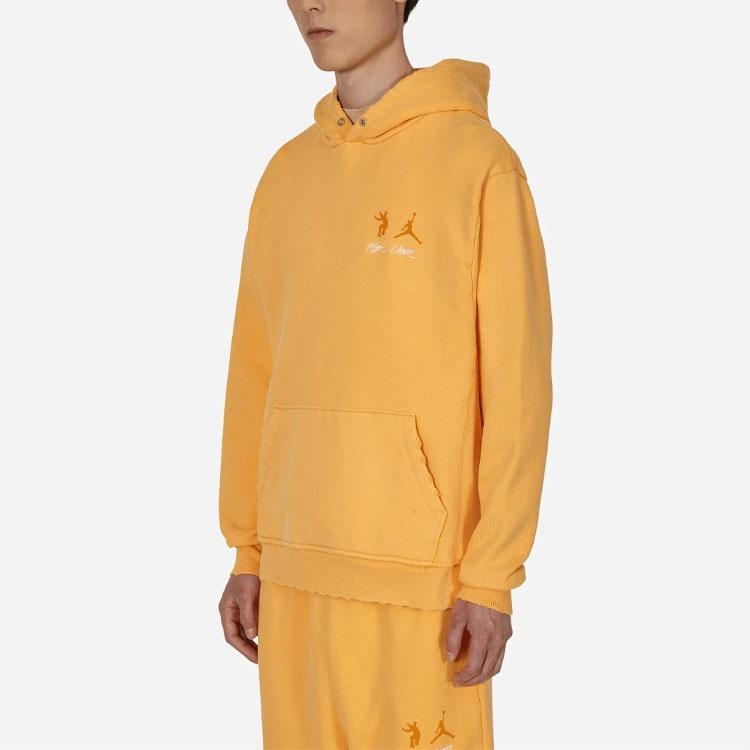 Air Jordan X Union Crossover Casual Pullover Solid Color Logo Hooded Long Sleeves Asia Edition Unisex Yellow Men's DJ9525-771