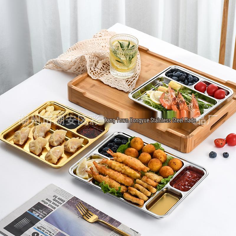 Korean Style 304 Stainless Steel Multi-purpose Compartment Plate