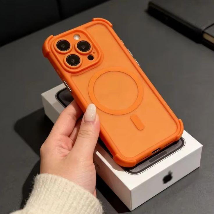 Luxury Shockproof Armor For Magsafe Case For iPhone 17 Air 16 15 14 Pro Max Wireless Charge Magnetic Matte Clear Hard Cover