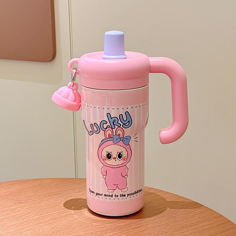 316 Cute Cartoon Kitten Bingba Cup Outdoor Portable Large-capacity Thermos Cup High-value Girl Straw Cup