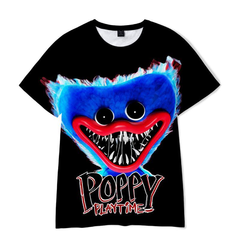 Dziecięcy T-shirt Poppy Playtime Chłopięcy Oddychający Poliestrowy T-shirt Huggy Wuggy Dla Chłopców