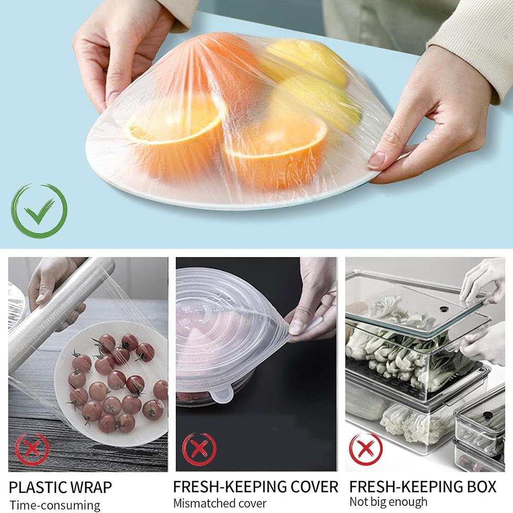 Plastic Bowl Covers Dish Cover Food Cover, 100/200/300pcs Reusable Elastic Stretch Fresh Keeping Covers, Plastic Wrap