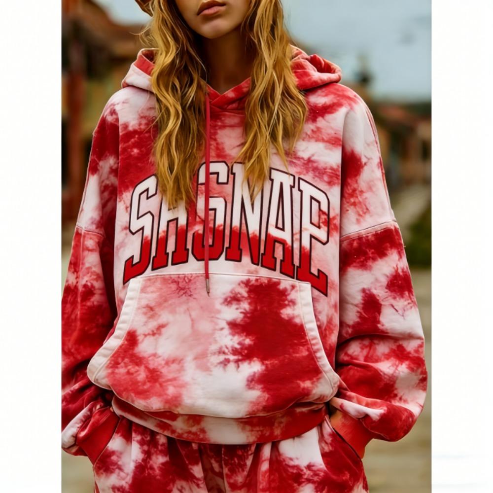 Spring Autumn European and American Retro Street Style Print Hoodie Women Casual Hoodie Streetwear Sweatshirt Women Clothes Top