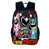 Albtraum-Kreaturen Cartoon Rucksack Schulrucksack 40cm/15,7 Zoll Reißverschluss Büchertaschen Animierte Mochila Kindergeburtstagsgeschenk
