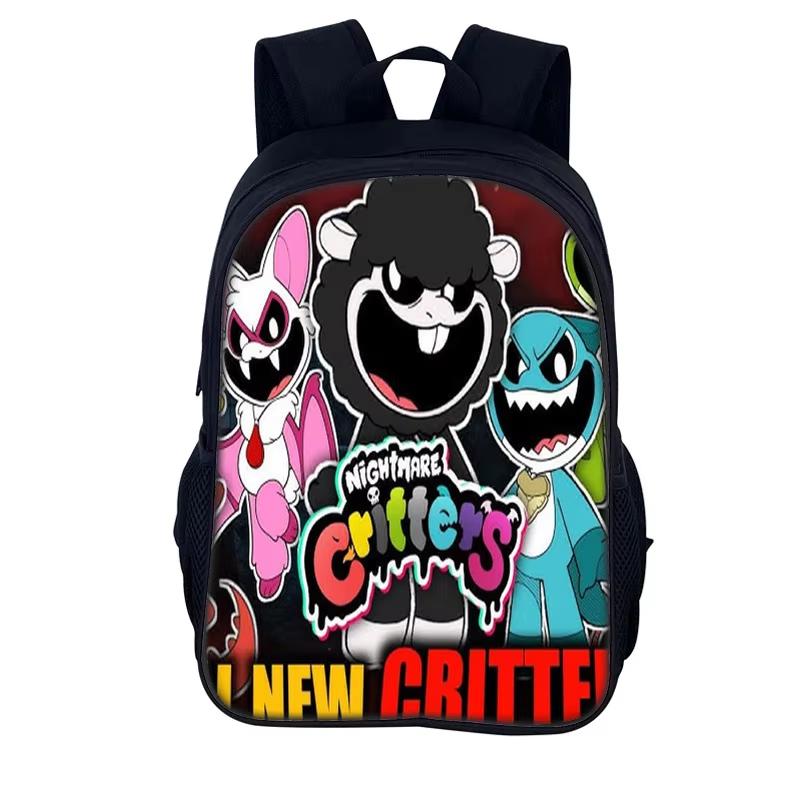 Albtraum-Kreaturen Cartoon Rucksack Schulrucksack 40cm/15,7 Zoll Reißverschluss Büchertaschen Animierte Mochila Kindergeburtstagsgeschenk