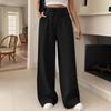 Wide Leg Floor Length Pants Women Drawstring Pant Loose Y2k Streetwear Capris Pockets Casual Sports Summer High Waist Basics