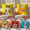 Animals Pillow Case Anti-dustmite Pillowcase Invisible Zipper Silky Sofa Cushion Cover
