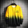 Men'S Spring And Autumn Personality Gradual Change Color Popular Casual Handsome Sweater Teen Round Neck Trend Korean Version Loose Top