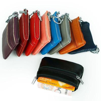Korean Style Top Layer Leather Mini Wallet Coin Purse with Card Storage