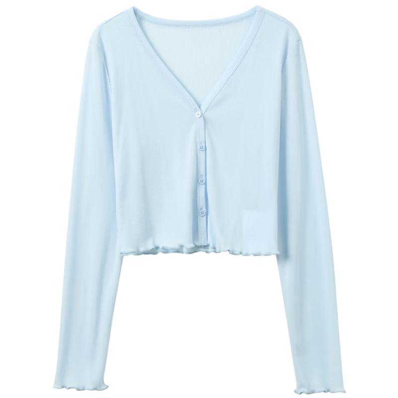 SanCai Lyocell Short V-Neck Knit Cardigan XL