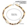 SHIXIN Minimalist Brown Wooden Bead Choker Necklace For Men Bohemia Adjustable Conch Scallop Short Necklace Male Neck Jewelry