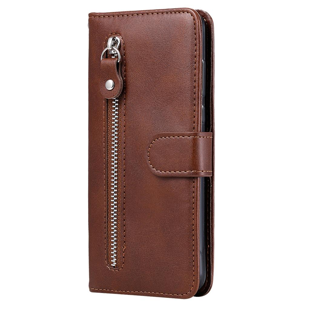 For Samsung Galaxy S25 Edge Case Zipper Wallet Calf Texture PU Leather Phone Cover