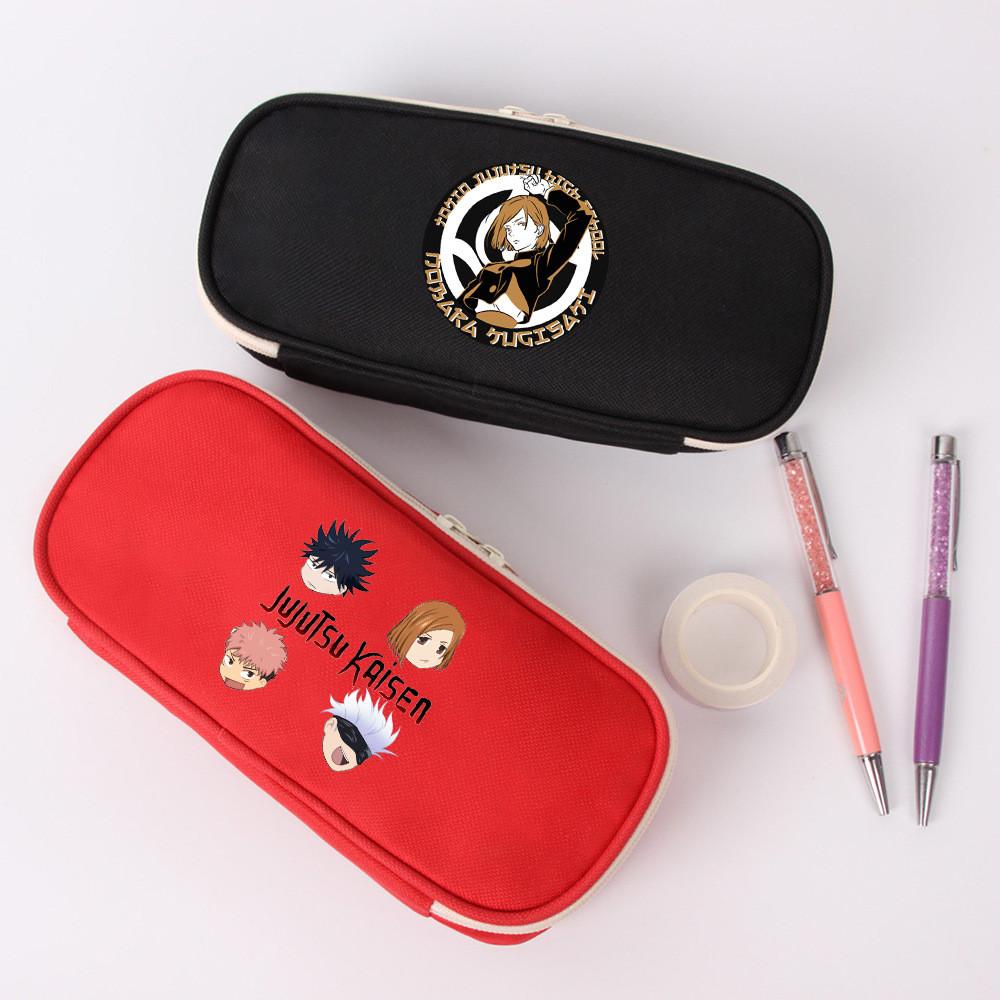 Jujutsu Kaisen Pen Bag Canvas Storage Pouch With Zipper For Students And Collectors