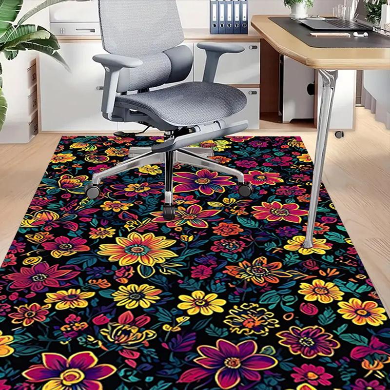 1PC Floral Pattern Extra Large Non-Slip Floor carpet, Office, family, Studio - Large Area Rug Indoor Rugs, Bold Statement Piece