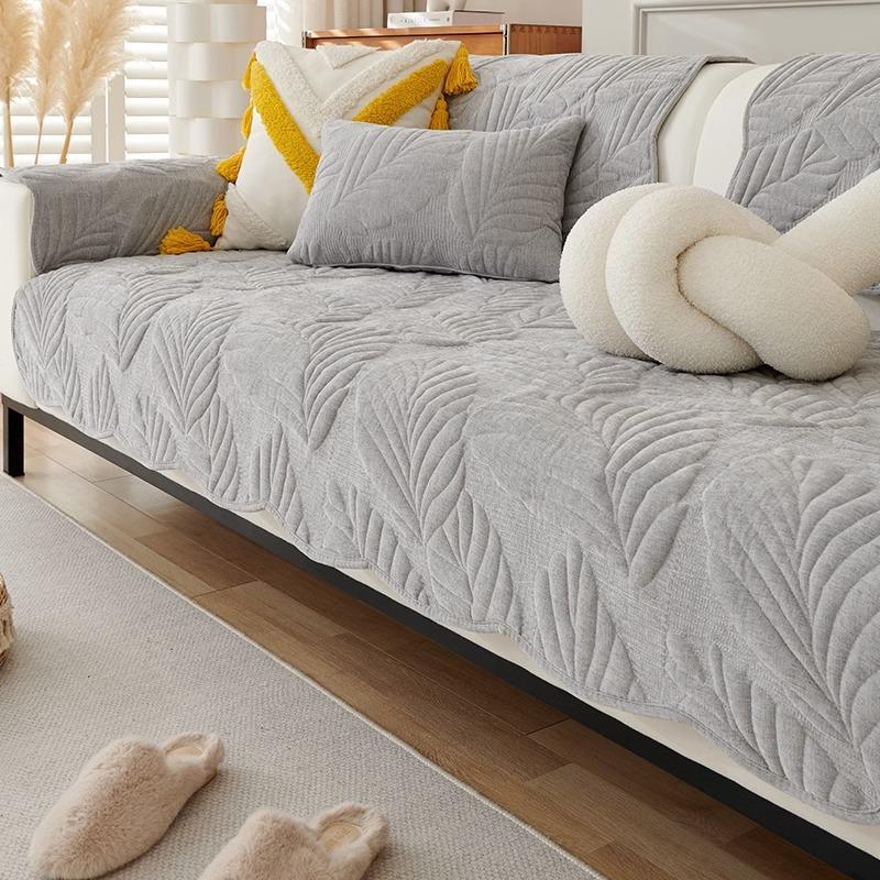 Chenille Sofa Cushion Four Seasons Universal Non-Slip Stain-Resistant Black Sofa Cushion All-Inclusive Sofa Back Towel Cover Cloth