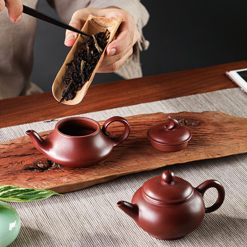 Chaozhou Red Clay Handcrafted Zisha Tea Pot - Small Capacity Brewing Ware