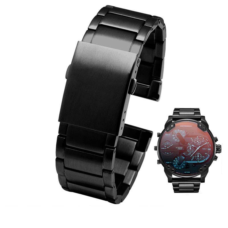 High Quality Stainless Steel Watchband for Diesel DZ7263 DZ7330 DZ4358 Watches Strap Black Silver 22mm 24mm 26mm 28mm 30mm 32mm