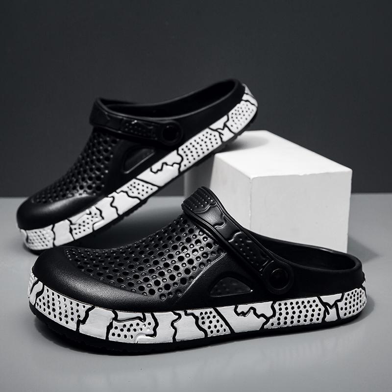 Men s EVA Clogs Sandals Breathable Lightweight Non-slip Summer Beach Shoes for Boys Trendy Outdoor Slipper 41 чёрный