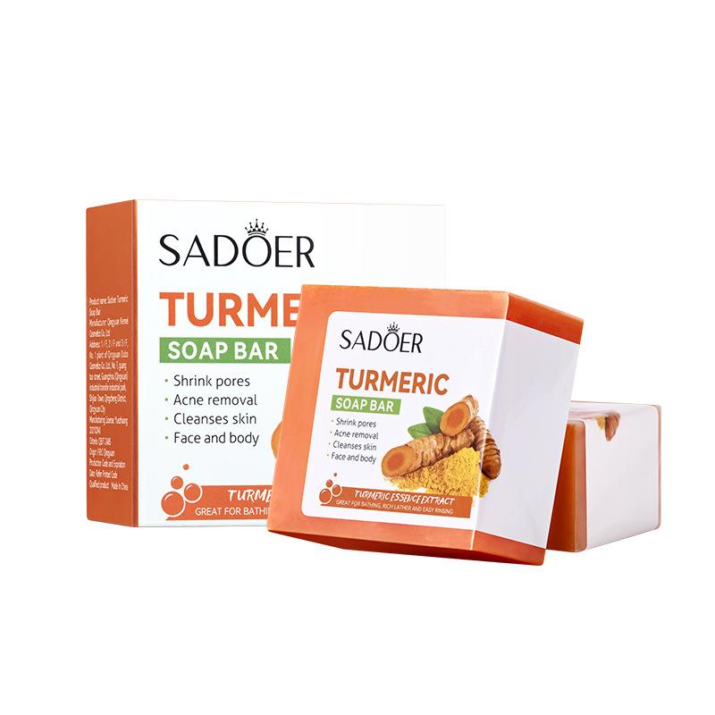 SADOER Bath Essential Oil Handmade Soap Turmeric Cleansing Soap