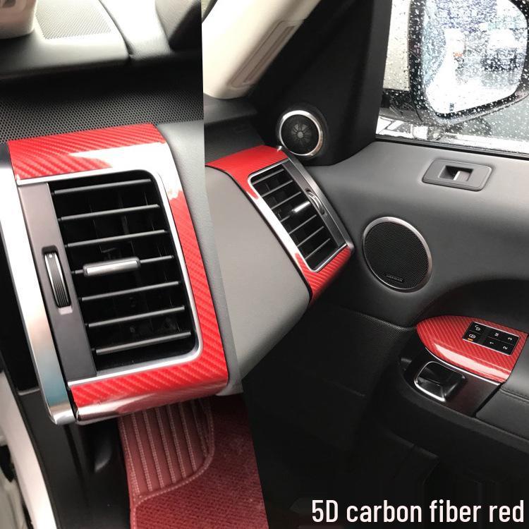 Carbon Fiber Interior Stickers for Range Rover Sport: Center Console, Gear Shift, Window Lift Decoration