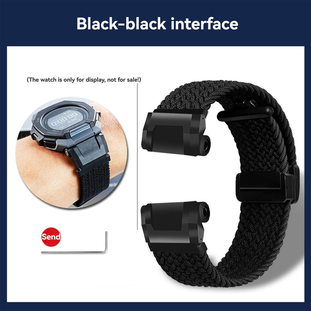 GBD-300 Elastiskt nylonband För Casio G-SHOCK 3568 GBD300 GBD-300-1JF modifierat tyg Klockarmband herr Armband handledsband