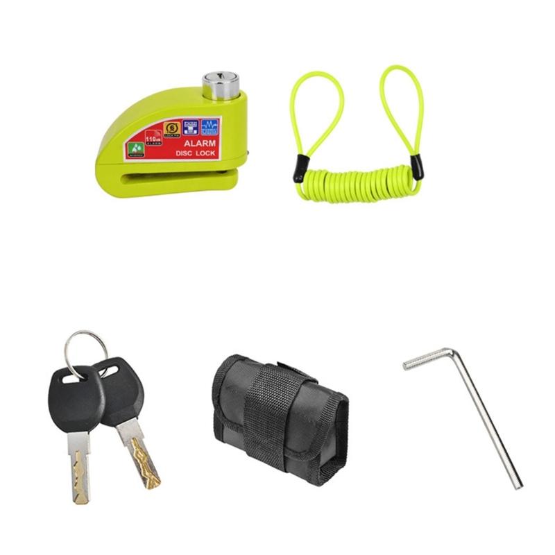 Motorradalarm Scheibenbremsenschloss-Kit Motorradschlösser Diebstahlschutz Sicherheit Radscheibenschloss Kabel Schlüssel & Tragetasche Set