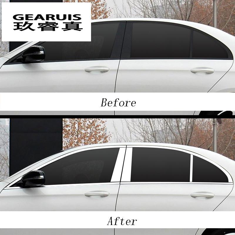 Estilo de Carro Colunas BC da Janela Moldura Brilhante Capa Decorativa Adesivo Acabamento Para Mercedes Benz Classe E W213 200 300 Auto