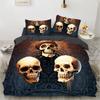 Black Skull Bedding Set Cartoon Comforter Sets Double Queen King Twin Full Size Duvet Cover Set Kids Girls White Bed Linen
