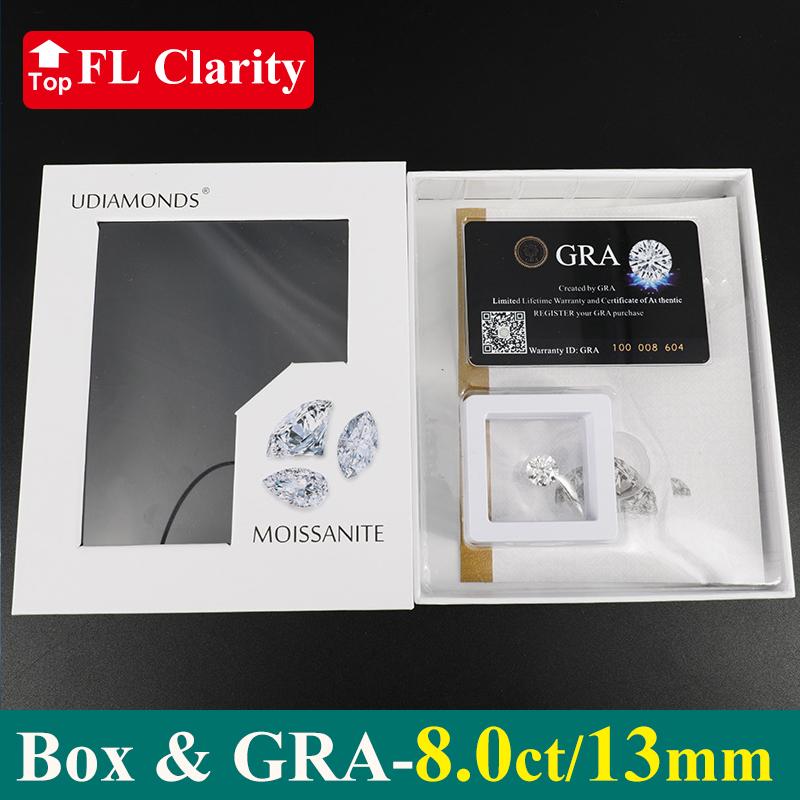 [ 3EX & FL ] New Package 0.1-30ct Super White D Color 3EX Cut FL Clarity Moissanite Loose Stone Pass Diamond Tester with GRA
