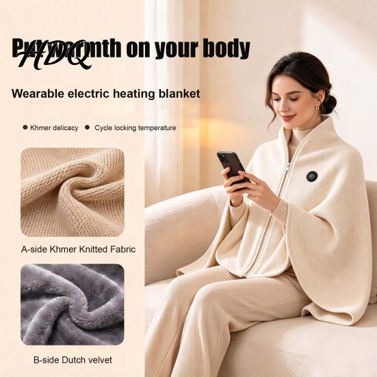 Przenośny rozgrzewający płaszcz na podróż Grafenowy podgrzewany szal owijany Kabel USB do ładowania Bezprzewodowy koc