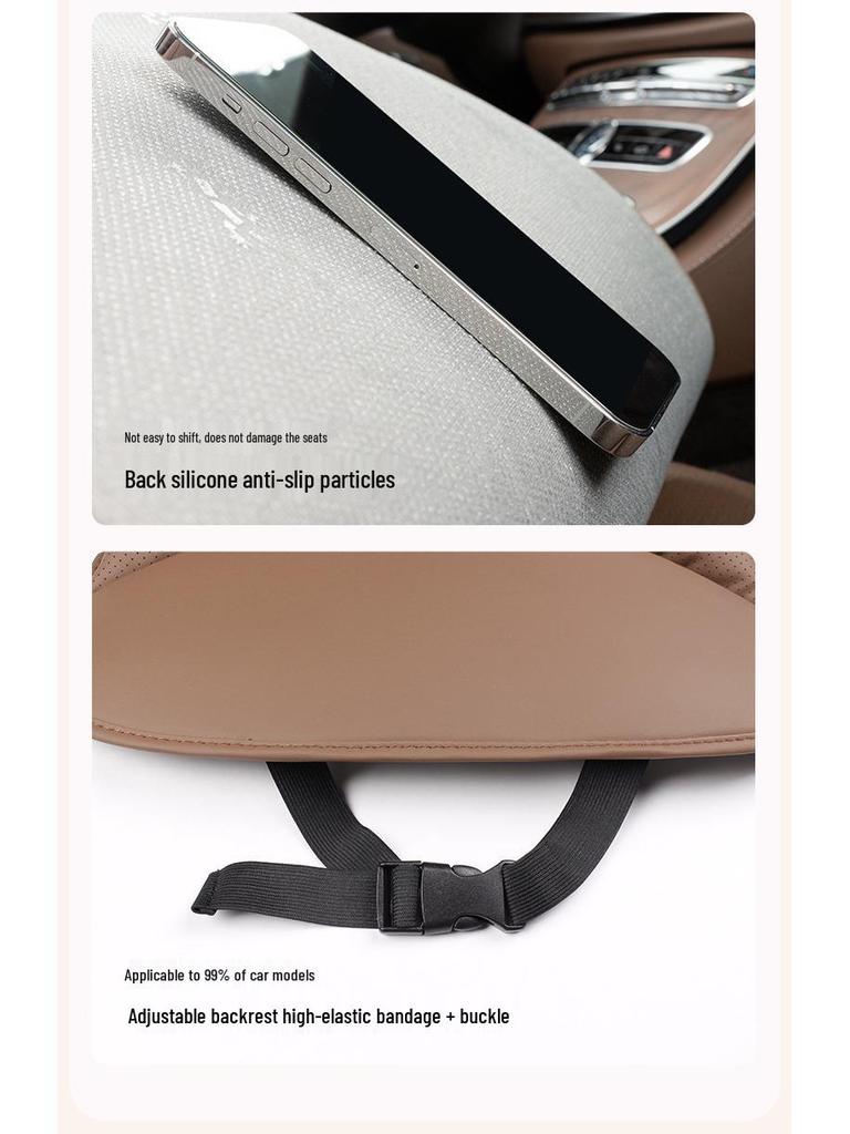 Luxury Nappa Leather Non-Slip Car Seat Cushions for Five-Seater - Thickened Design for Front and Rear Seats