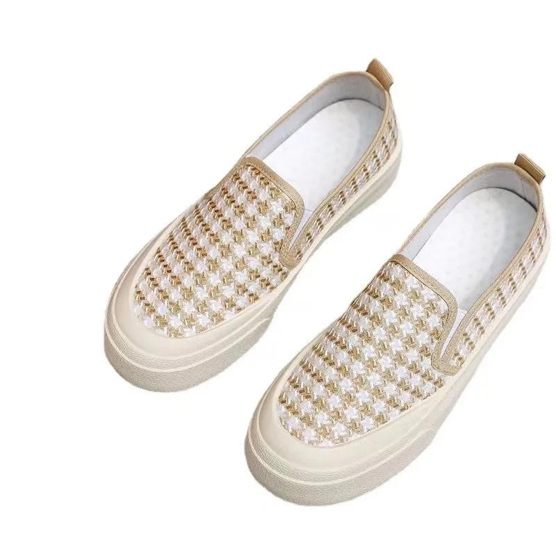 2024 Luxury Versatile Canvas Casual Shoes Spring and Autumn Korean Edition Women's Lightweight Breathable Sports Flat Shoes