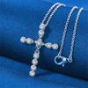 925 sterling silver 16-30 inch exquisite cross zircon pendant necklace for women's fashionable wedding jewelry accessories