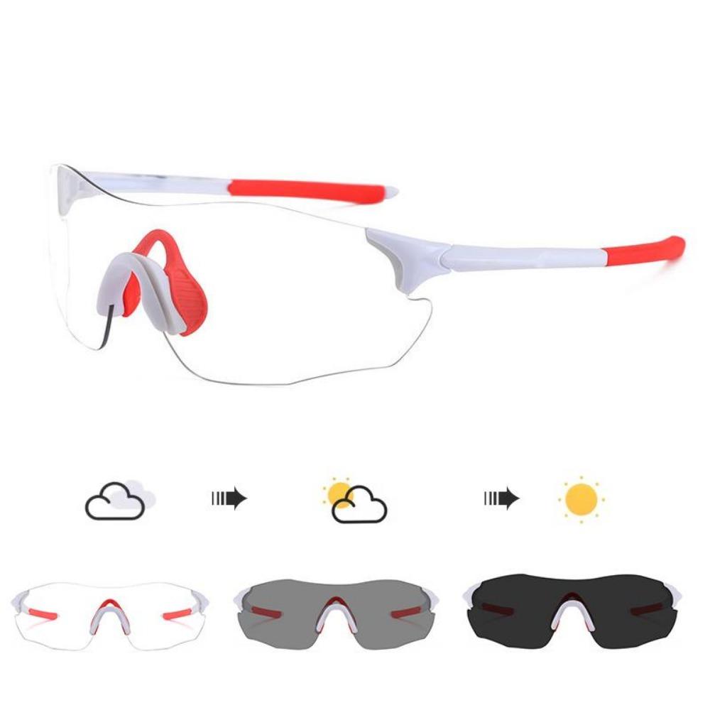 Photochromic Sports Sunglasses Lightweight Rimless Wraparound Unisex Cycling Driving Goggles UV Protection Outdoor Fashion Eyewe