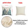 Christmas Pillow Linen Print Set Pillow Case Living Room Versatile Sofa Cushion Linen Breathable Cushion