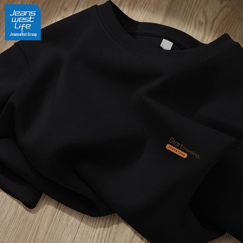 

JEANSWEST LIFE Men s Letter Print Crew Neck Sweatshirt L