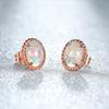 Twist Oval Opal Stud Earrings Versatile Vintage Versatile Earrings