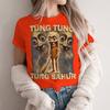 Tung Tung Tung Sahur Meme Unisex Unisex Tshirt Funny Cartoon Character Streetwear Short Sleeve Unisex Tee