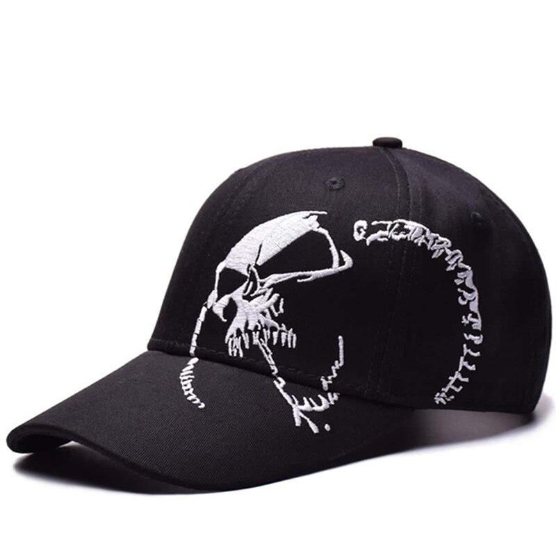 Yiran Bag Women's Black Side Skull Pattern Embroidery Baseball Caps Spring And Autumn Outdoor Adjustable Casual Hats Sunscreen Hat Cm