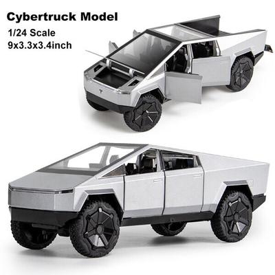 Scale Die-scast Model Toy Car for Tesla Cybertruck EV Sound Light Power Pull Back