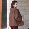 Women's Plus Size Hooded Plaid Jacket