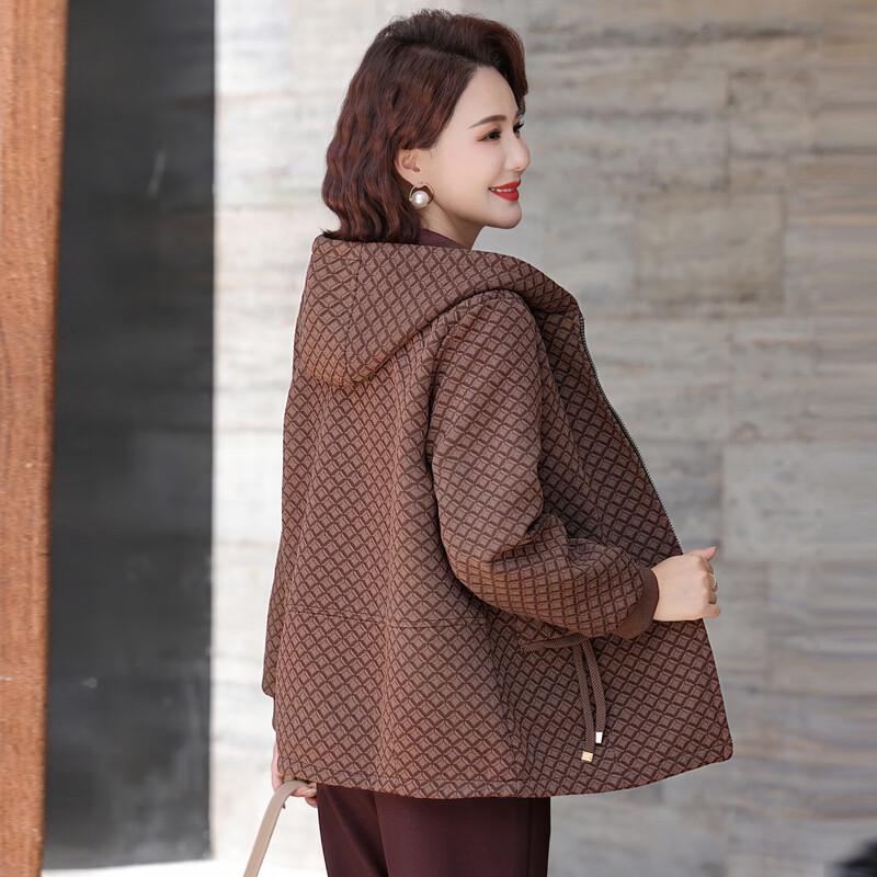 Women's Plus Size Hooded Plaid Jacket